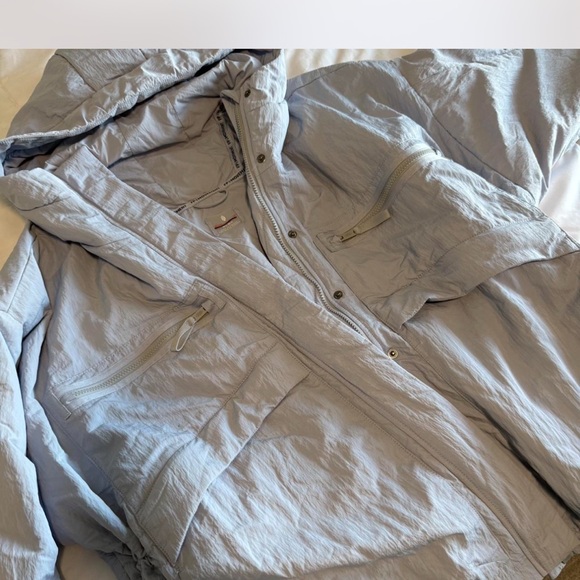 Light Blue Oversized Hooded Anorak Jacket - Picture 3 of 5